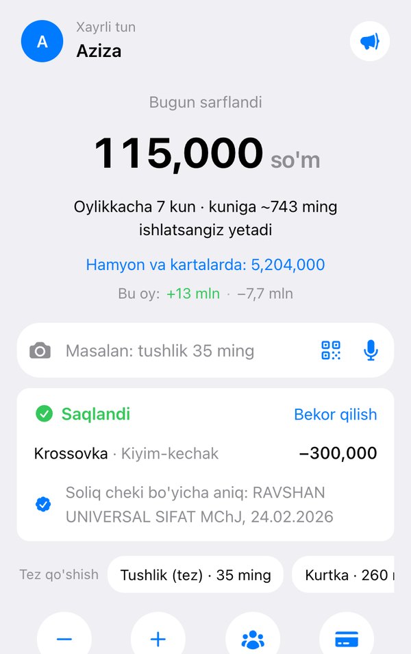 Chekni QR kod bilan yozing